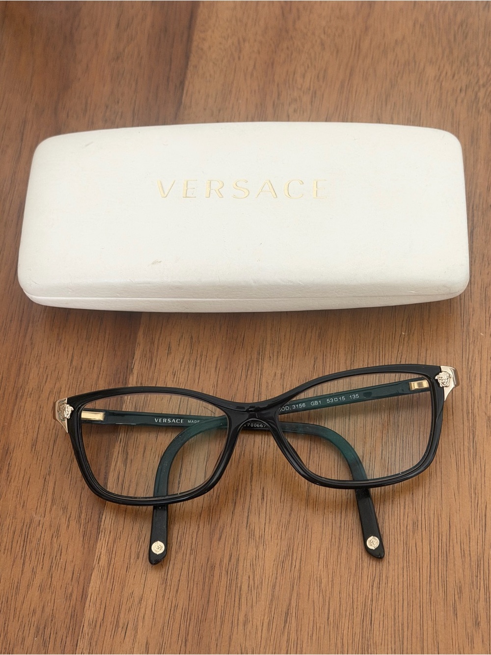 Versace Black Women's Eyeglasses with Gold Medusa Accents